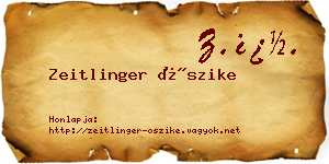 Zeitlinger Őszike névjegykártya